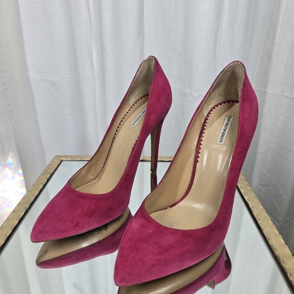 Emporio Armani Fuchsia Suede Stilettos - Picture 8 of 13
